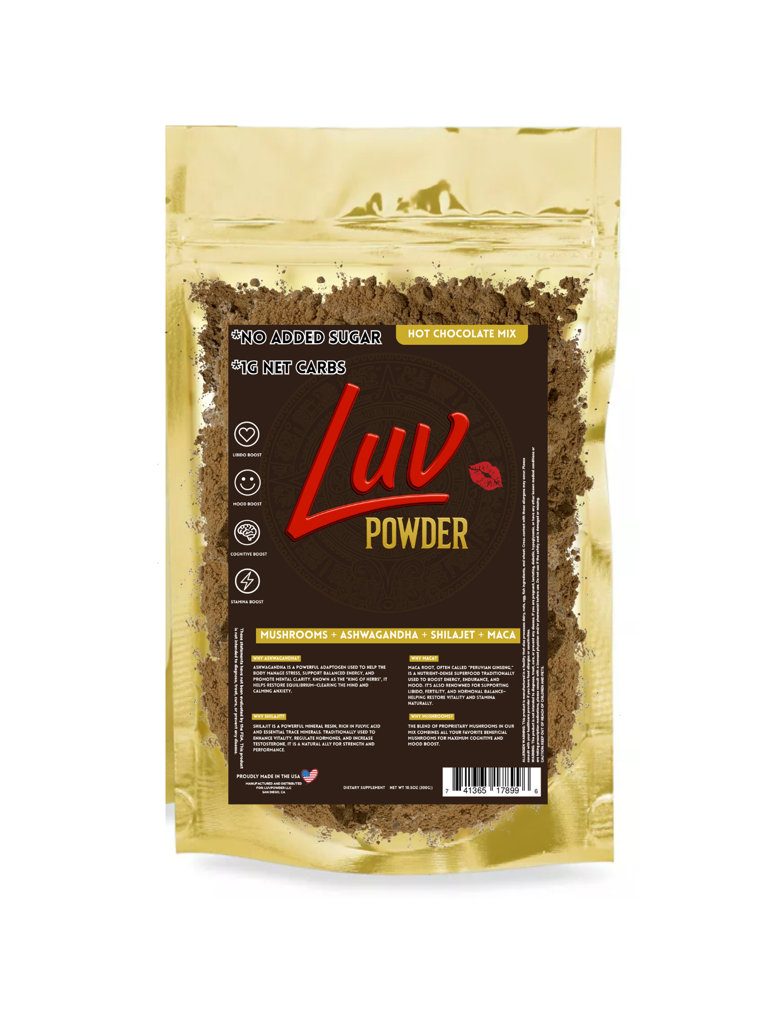 Luv Cocoa – Superfood Hot Chocolate Mix (5.5 oz / 15 Servings)